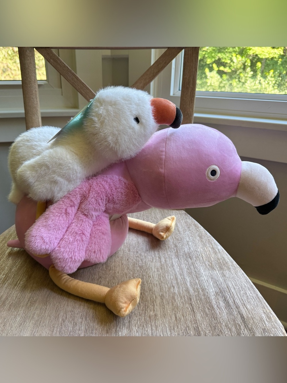 Flamingo and Baby Weighted Plush Kids' Throw Pillow Pink by Pillowfort Gift NEW
